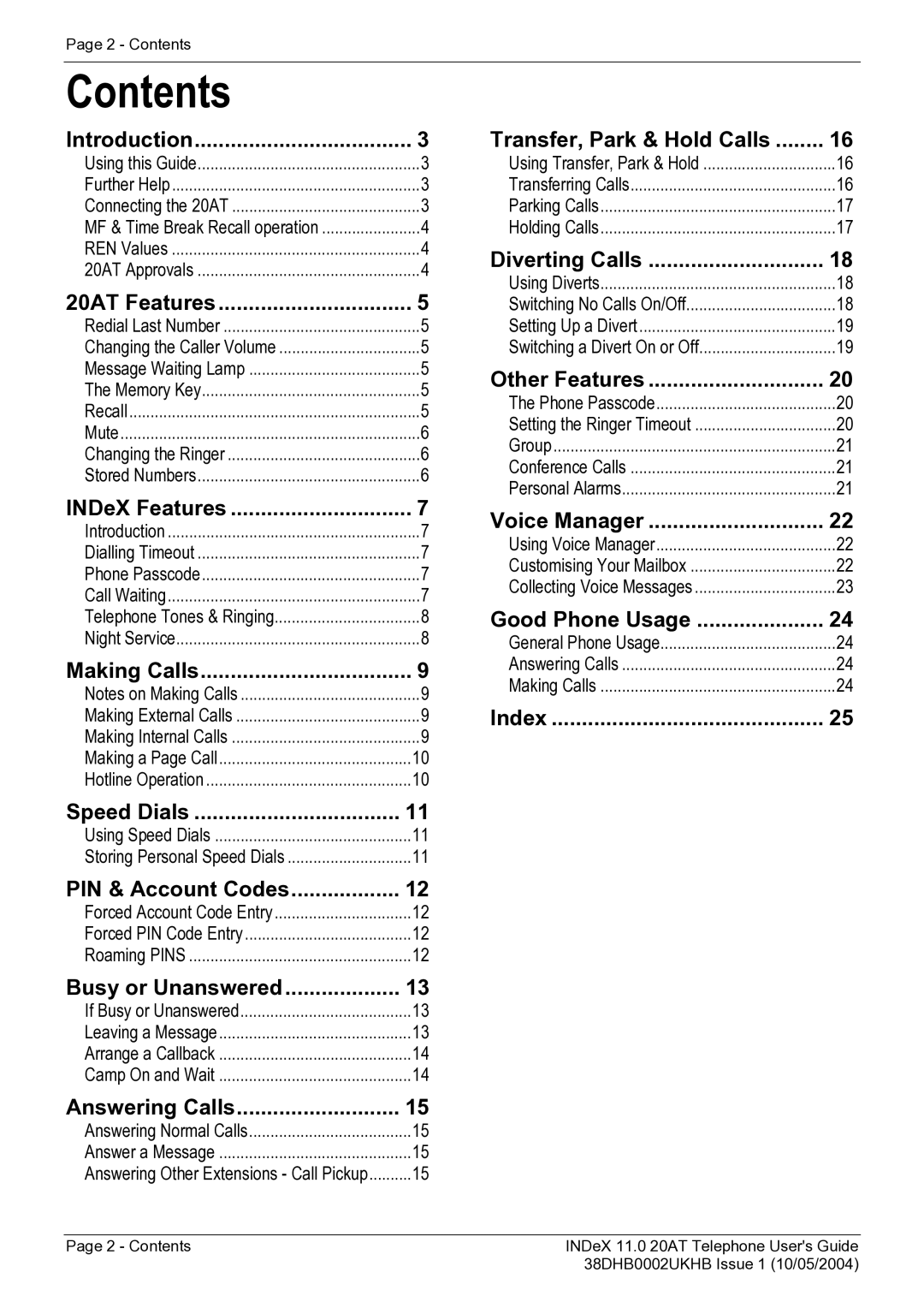 Avaya INDeX 11.0 manual Contents 