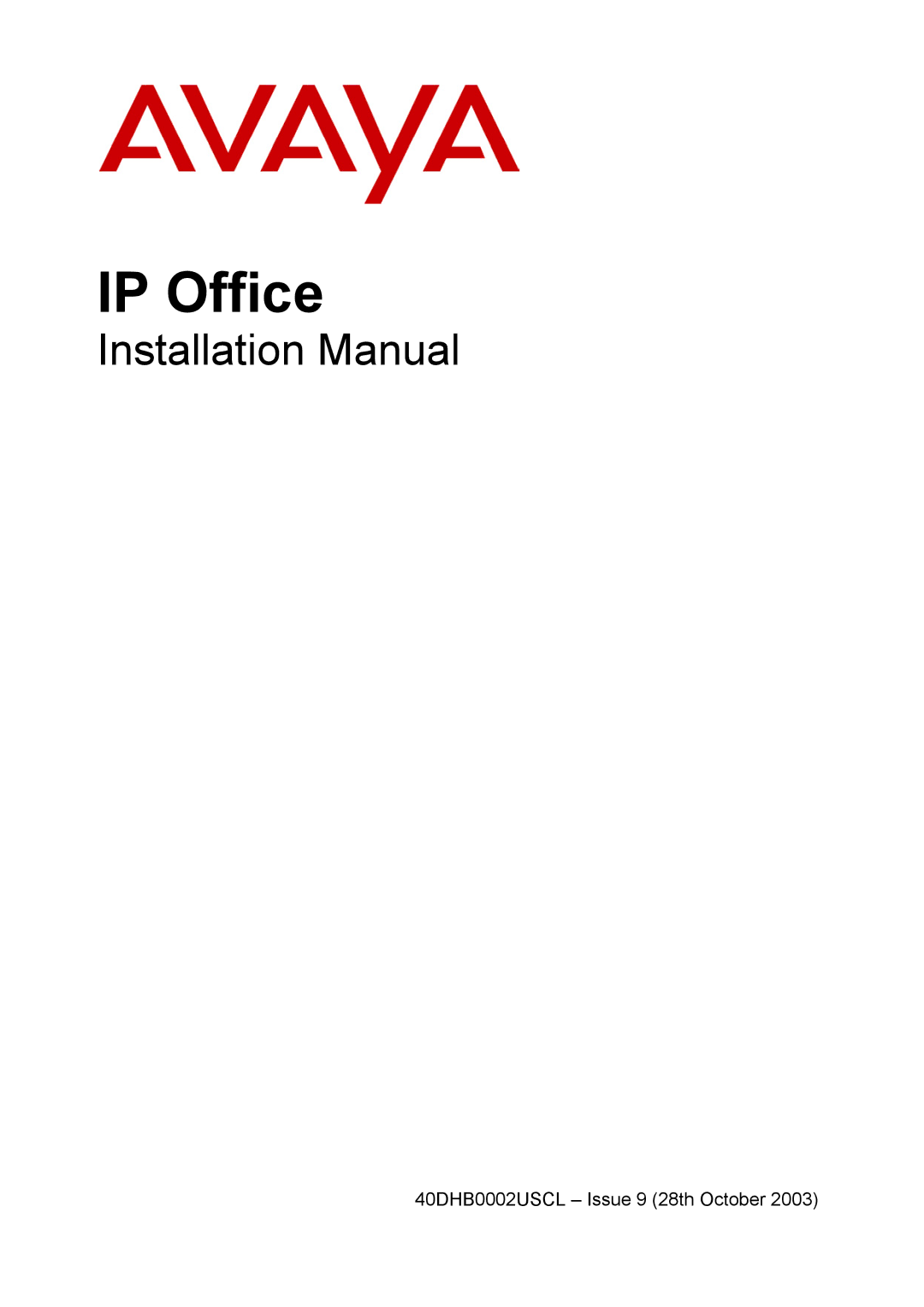 Avaya IP Office Phone installation manual 