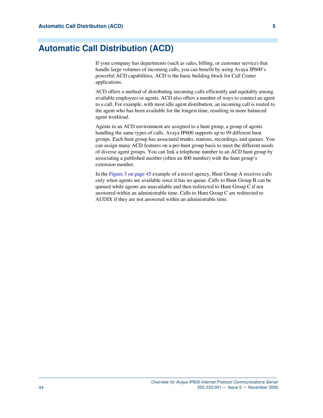 Avaya IP600 manual Automatic Call Distribution ACD 