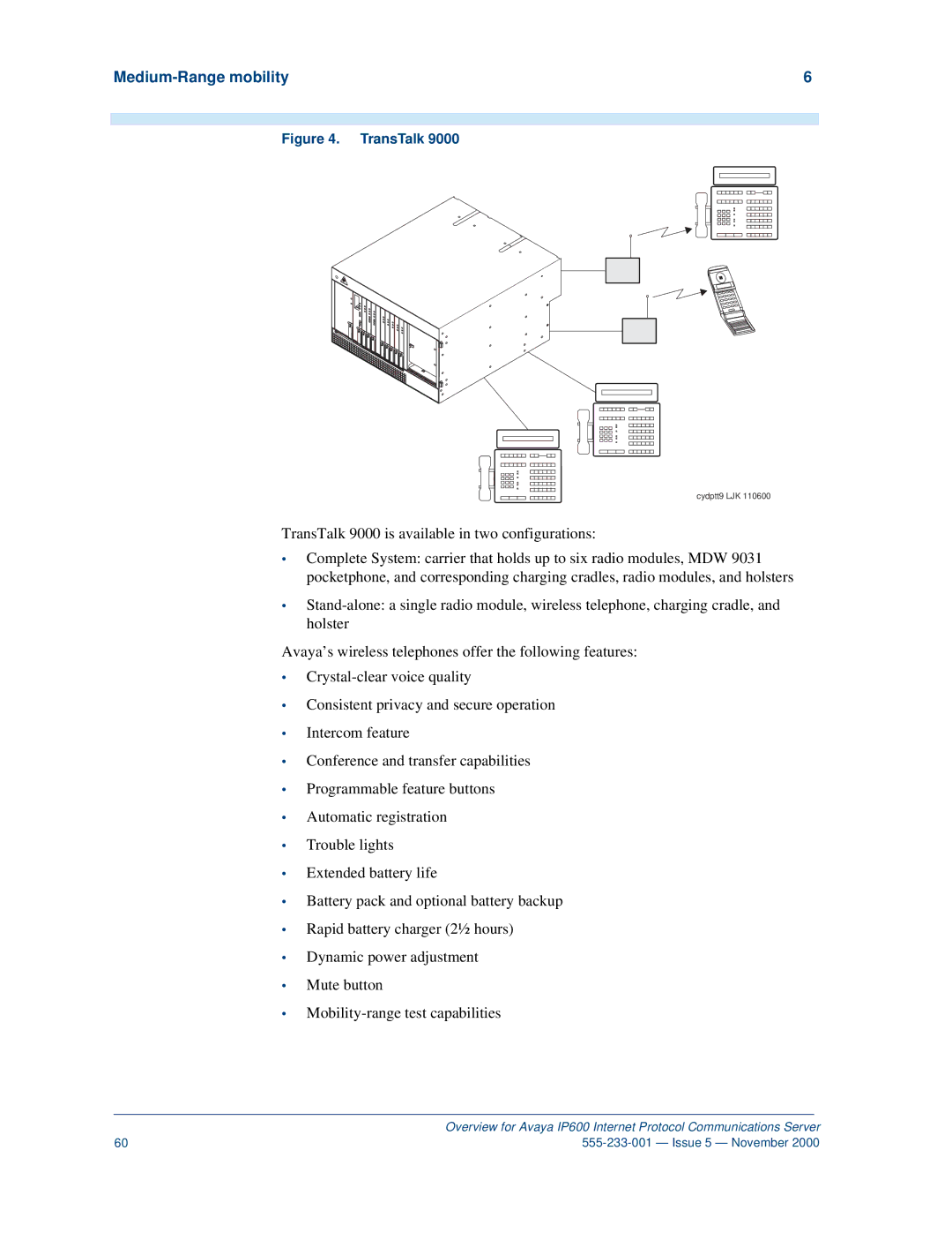 Avaya IP600 manual Medium-Range mobility, TransTalk 