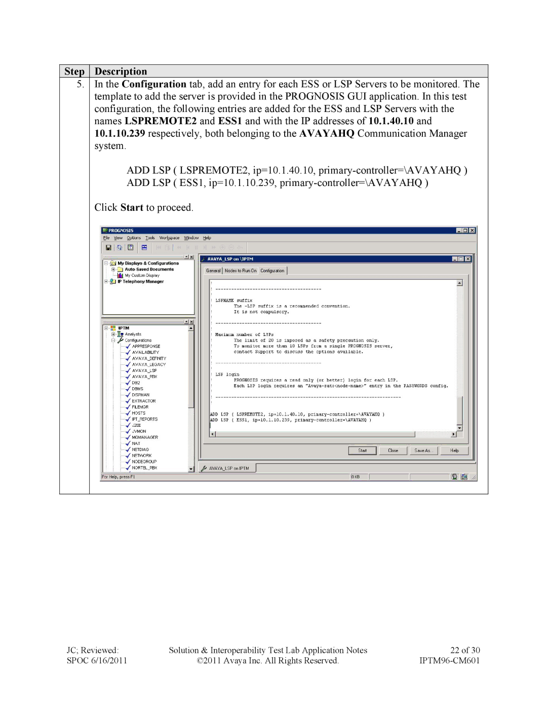 Avaya IPTM96-CM601 manual Step Description 