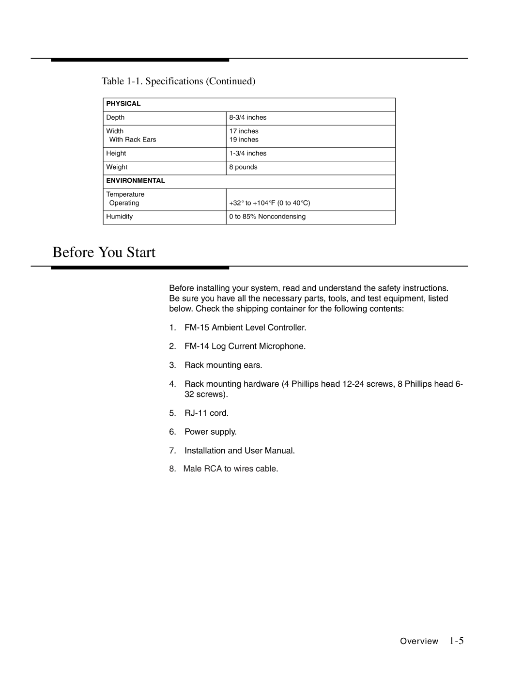 Avaya Ambient Level Controller, LUALC manual Before You Start 