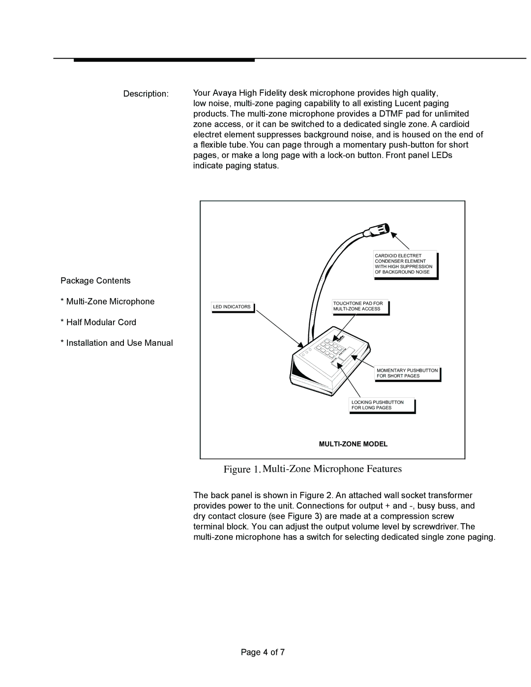 Avaya LUMULZMIC manual Multi-Zone Microphone Features 