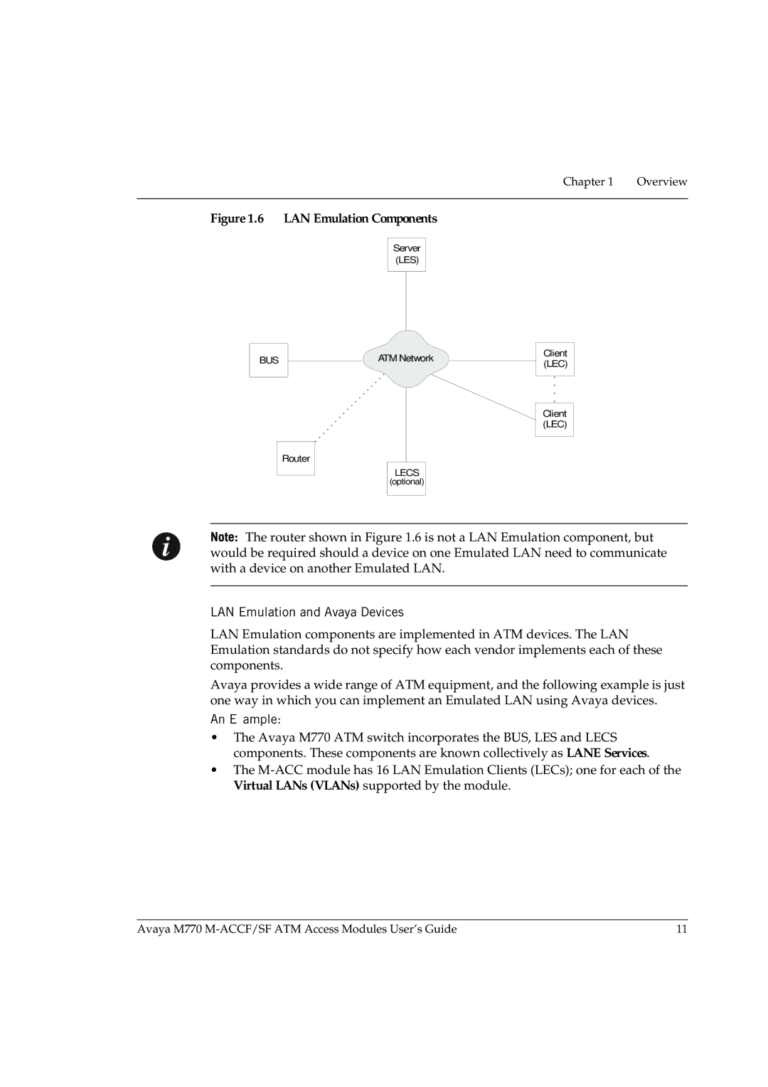 Avaya M-ACCF/SF manual LAN Emulation and Avaya Devices, An Example 