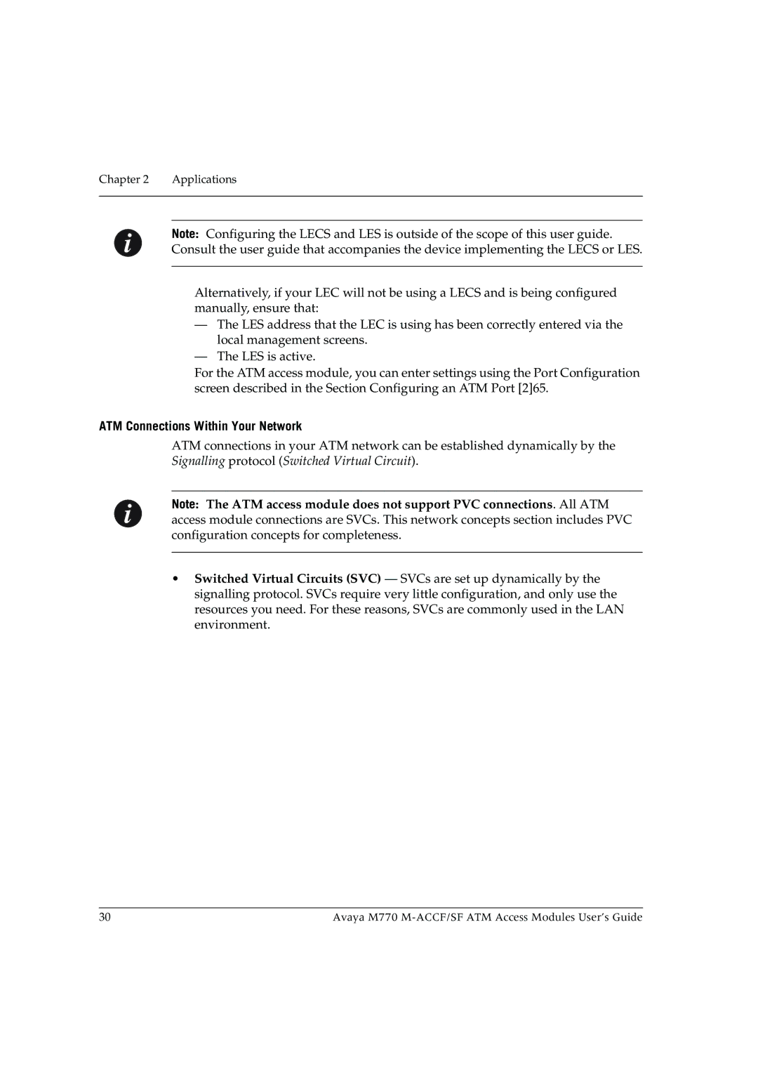 Avaya M-ACCF/SF manual ATM Connections Within Your Network 