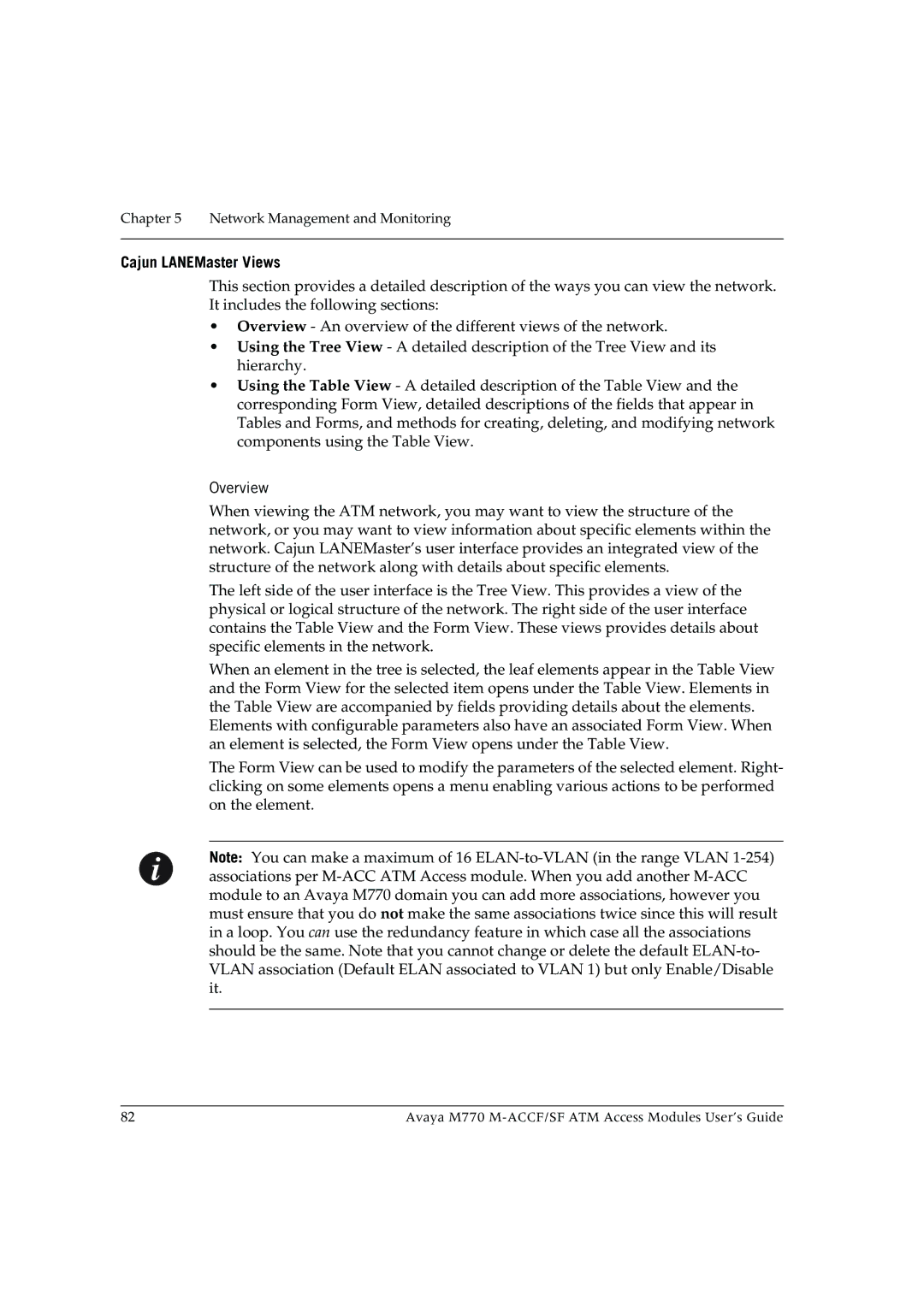 Avaya M-ACCF/SF manual Cajun LANEMaster Views, Overview 