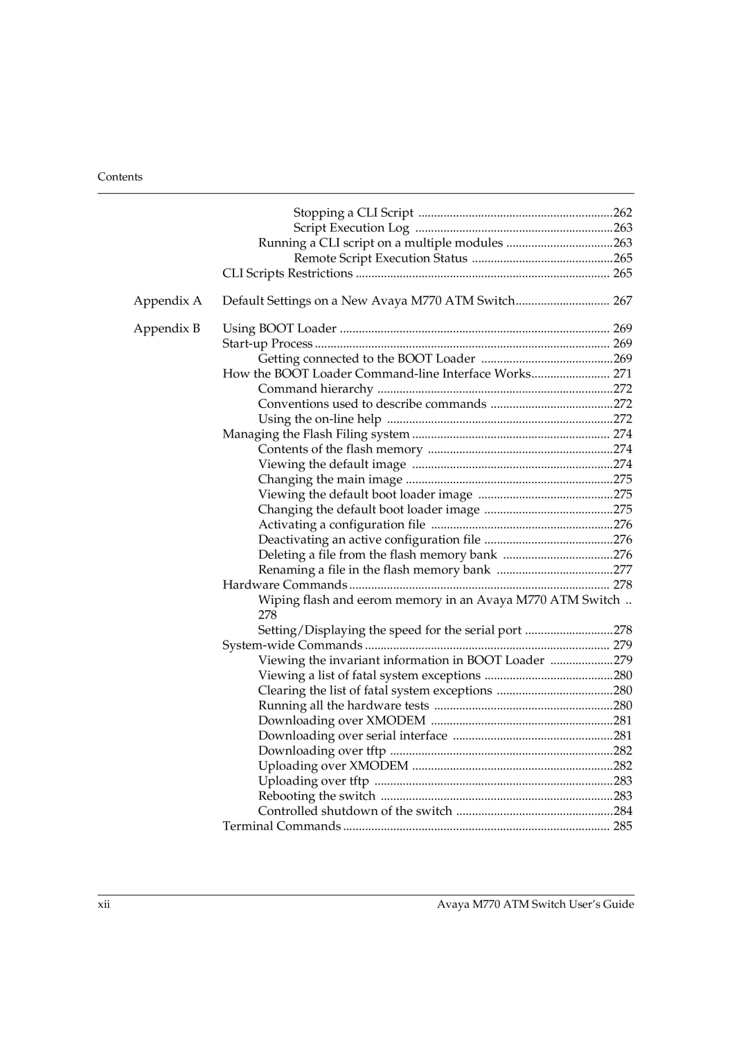 Avaya manual Xii Avaya M770 ATM Switch User’s Guide 