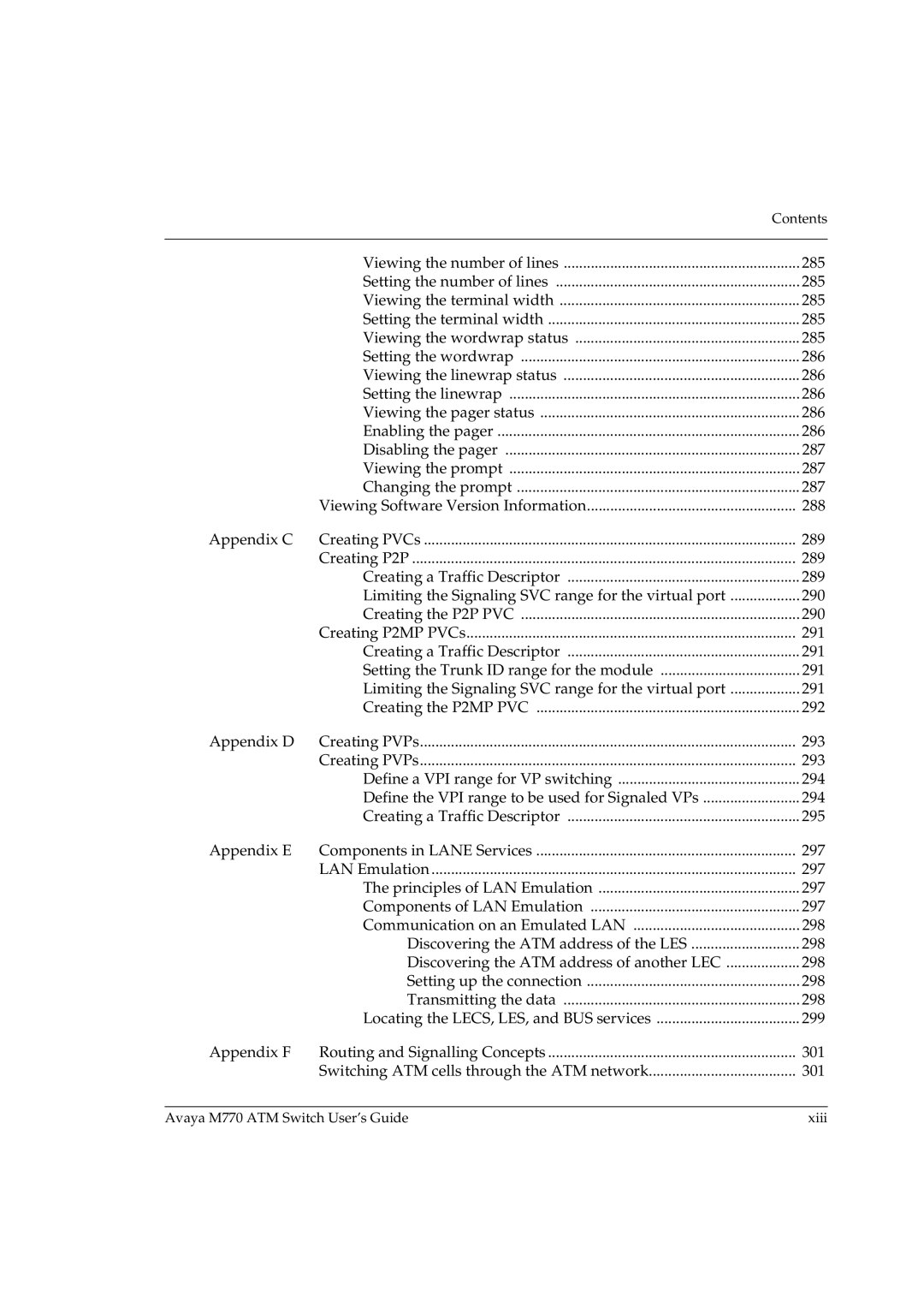 Avaya manual Avaya M770 ATM Switch User’s Guide Xiii 