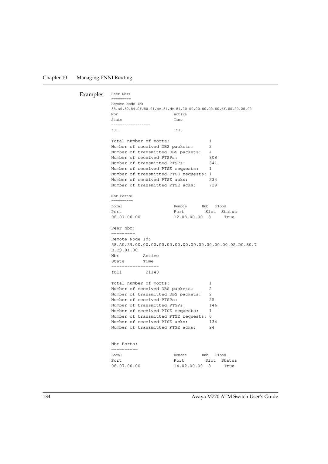 Avaya M770 manual Examples Peer Nbr 