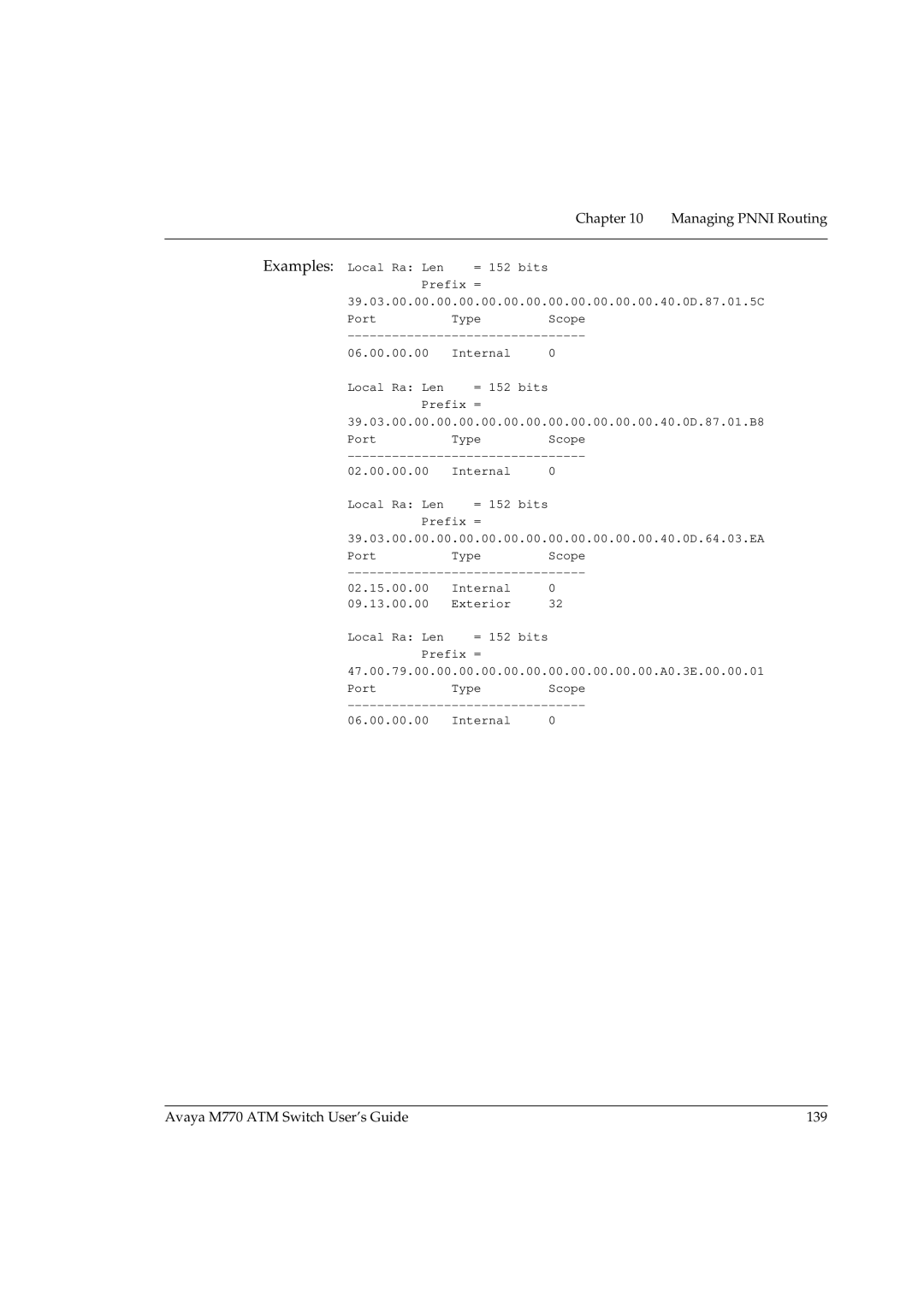 Avaya manual Avaya M770 ATM Switch User’s Guide 139 