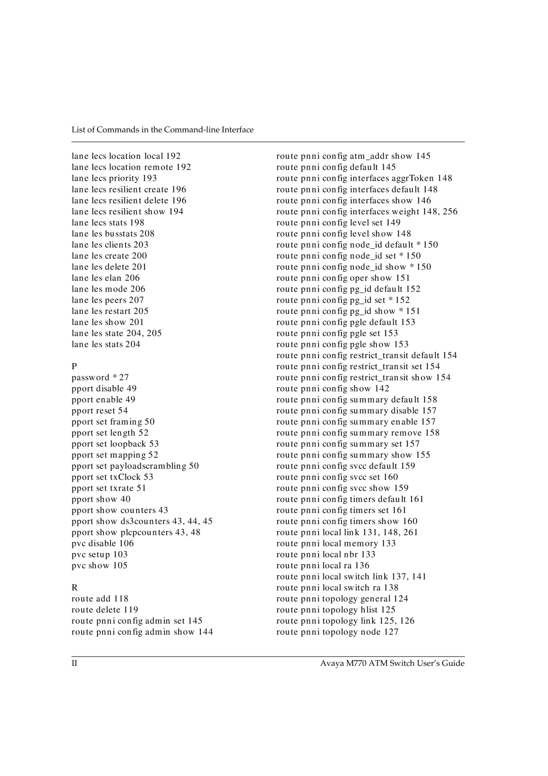 Avaya M770 manual List of Commands in the Command-line Interface 