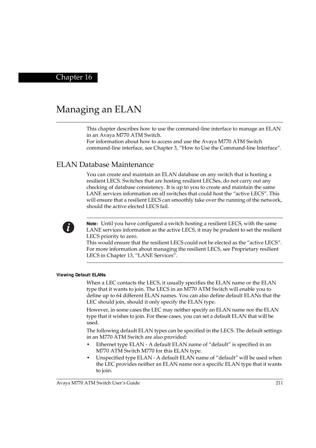 Avaya M770 manual Managing an Elan, Elan Database Maintenance 