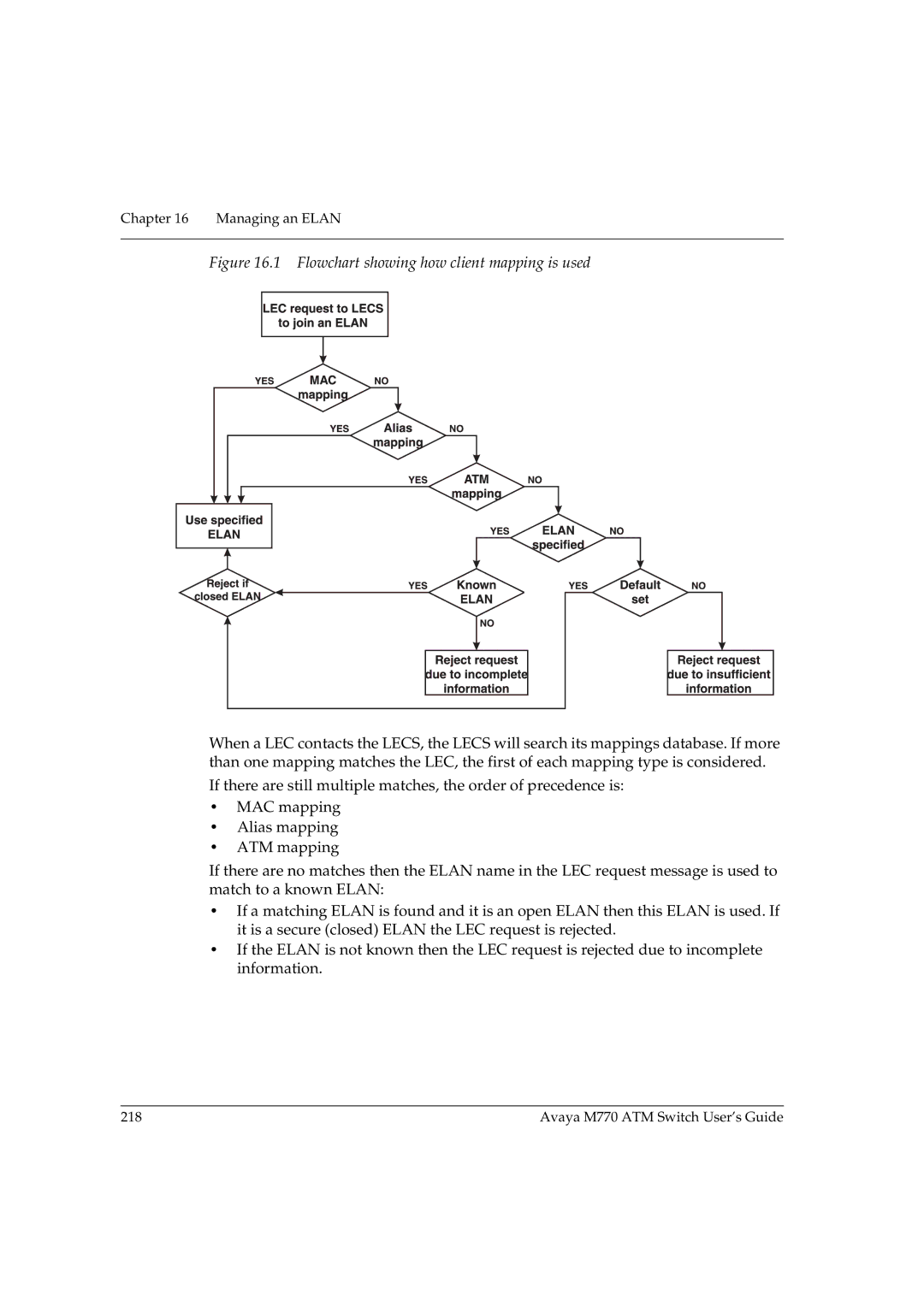 Avaya M770 manual Flowchart showing how client mapping is used 