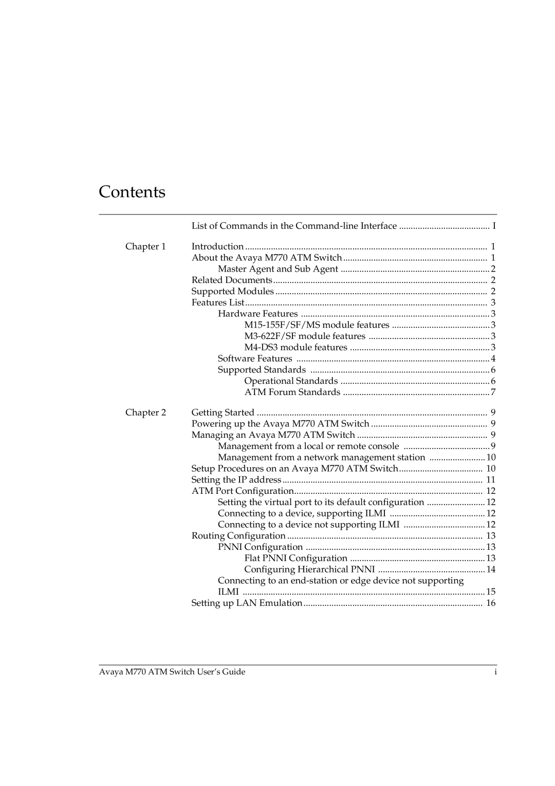 Avaya M770 manual Contents 