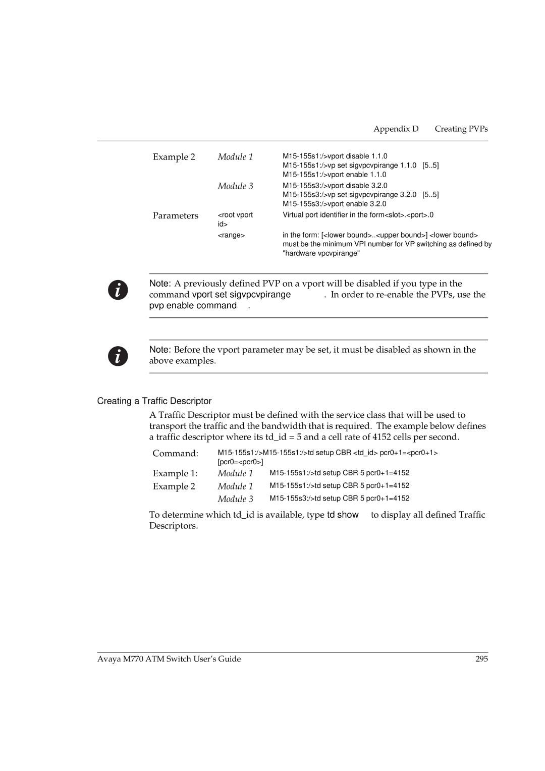 Avaya manual Avaya M770 ATM Switch User’s Guide 295 