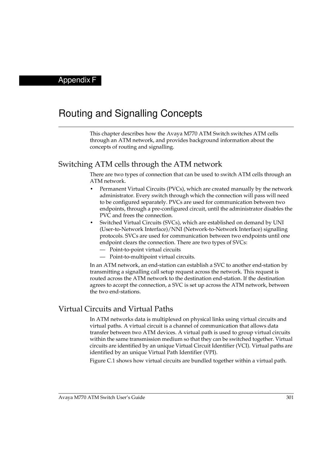 Avaya M770 manual Routing and Signalling Concepts, Switching ATM cells through the ATM network 