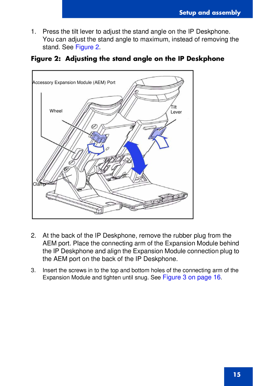 Avaya 1100 Series, NN43110-301 manual Adjusting the stand angle on the IP Deskphone 