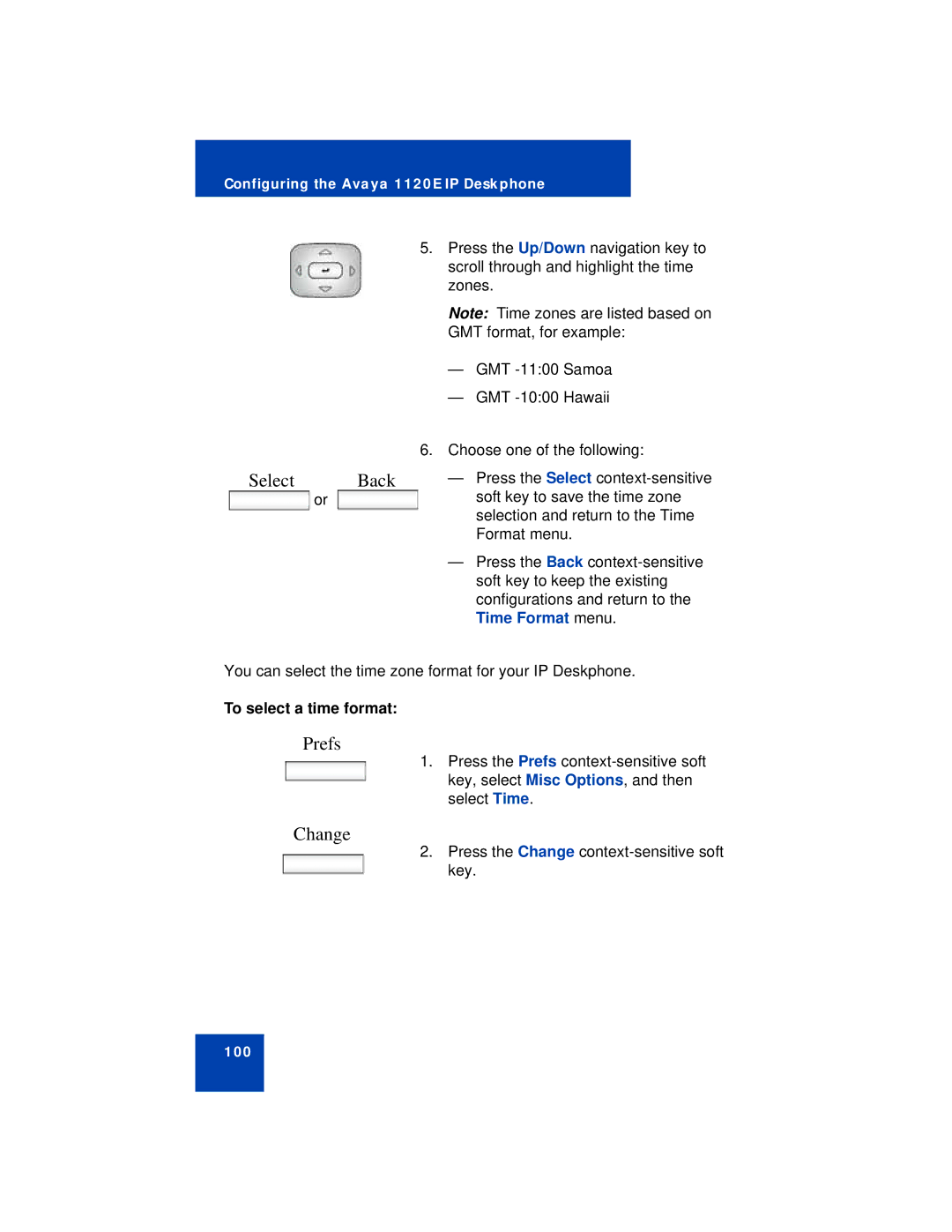 Avaya NN43112-101 manual To select a time format 