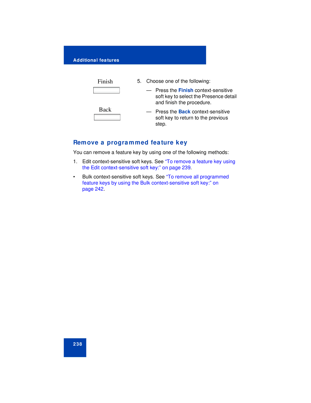 Avaya NN43112-101 manual Remove a programmed feature key 