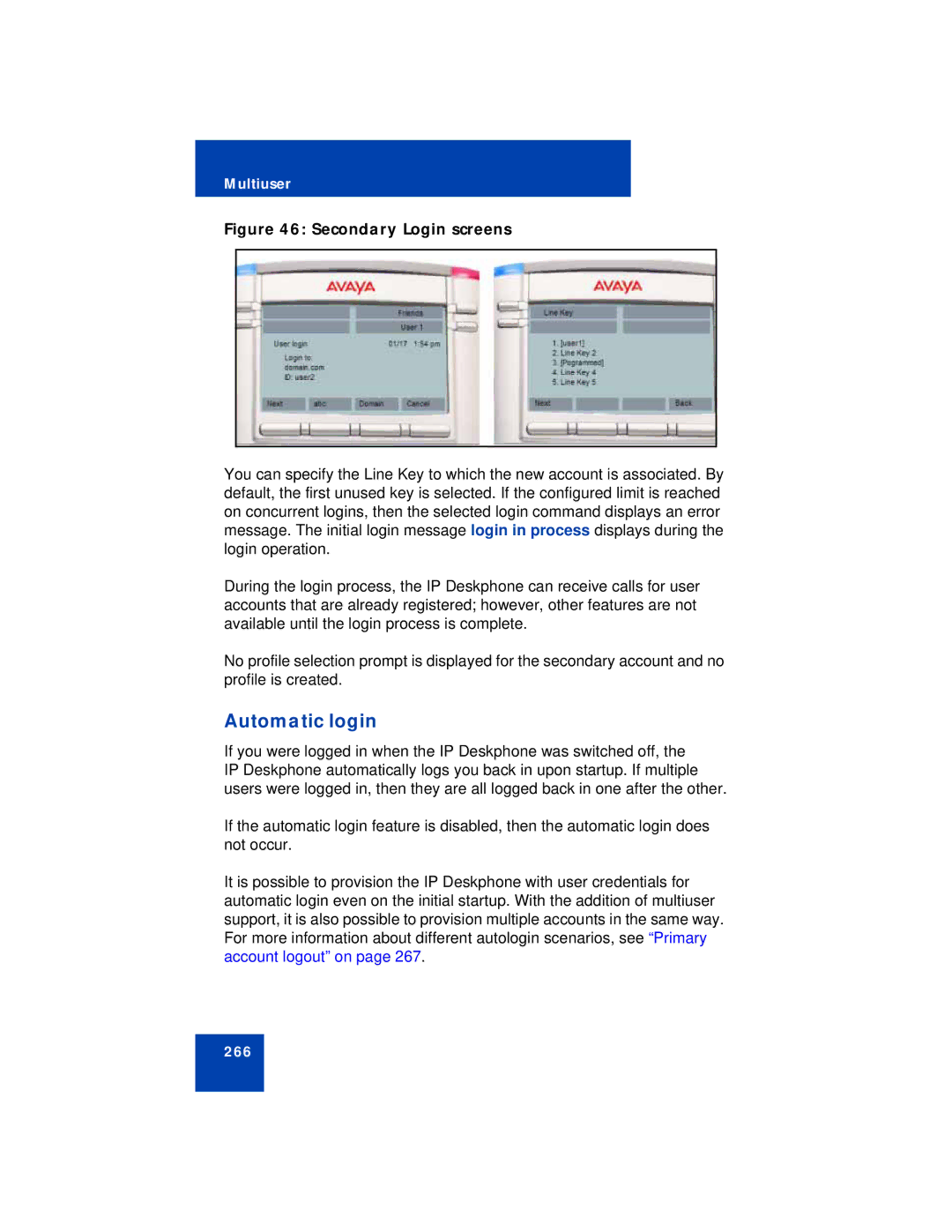 Avaya NN43112-101 manual Secondary Login screens 