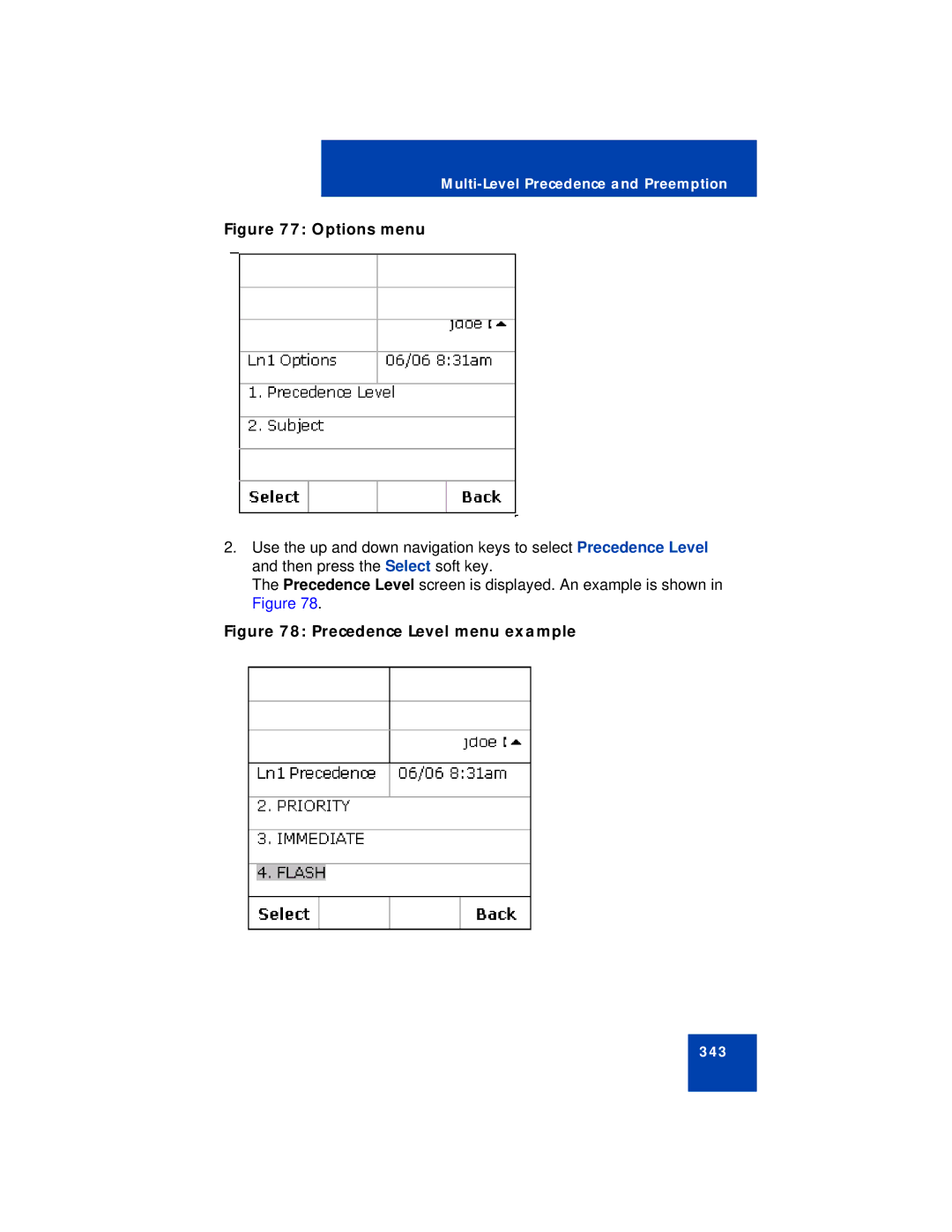 Avaya NN43112-101 manual Options menu 