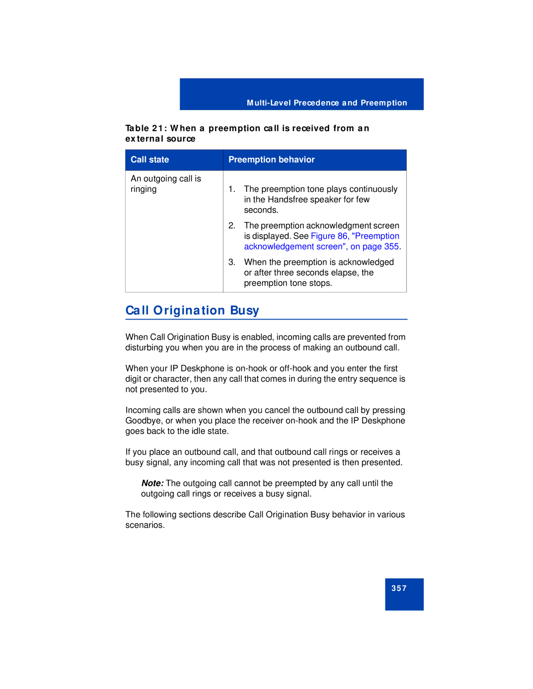 Avaya NN43112-101 manual Call Origination Busy 