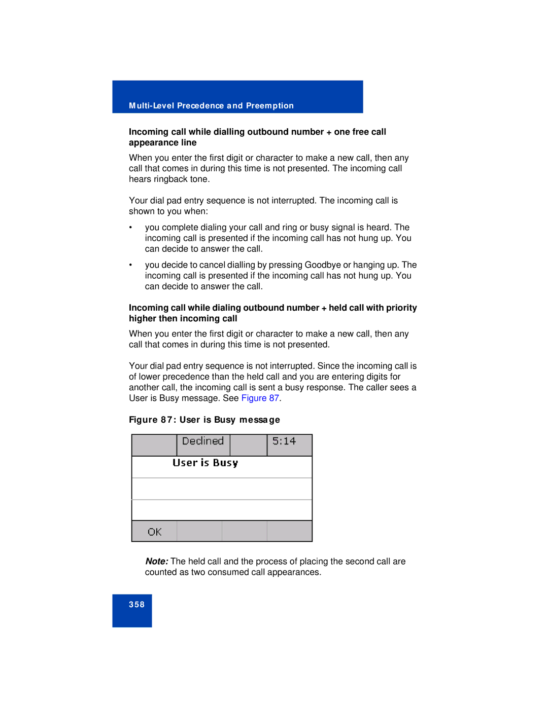 Avaya NN43112-101 manual User is Busy message 