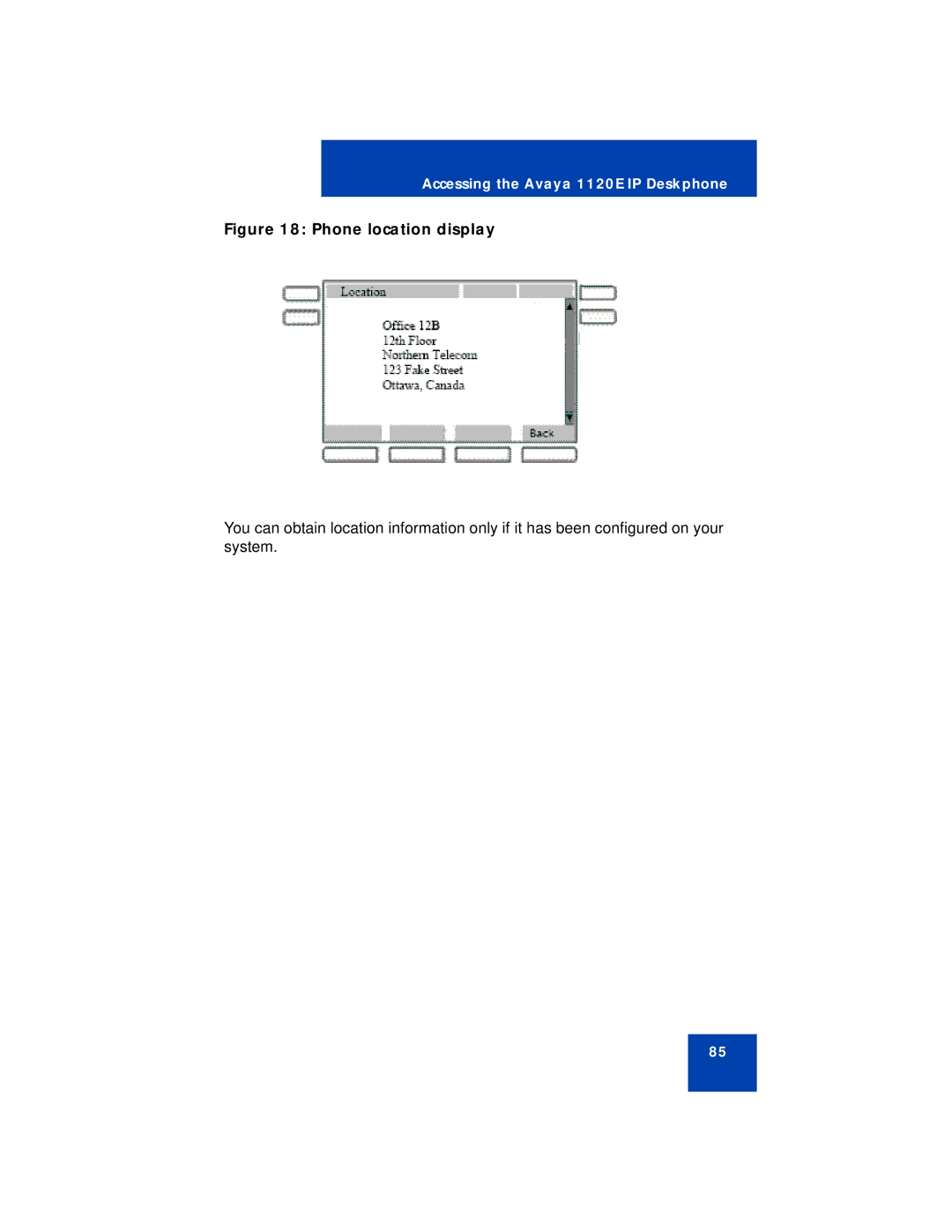 Avaya NN43112-101 manual Phone location display 