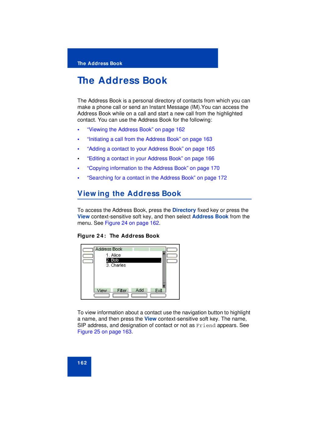 Avaya NN43113-101 manual Viewing the Address Book 