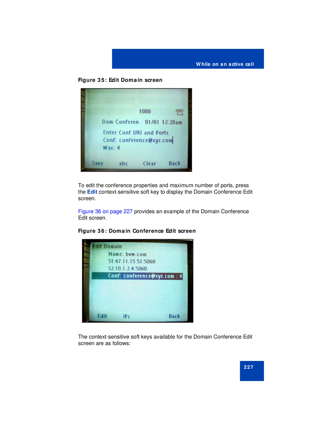 Avaya NN43113-101 manual Edit Domain screen 