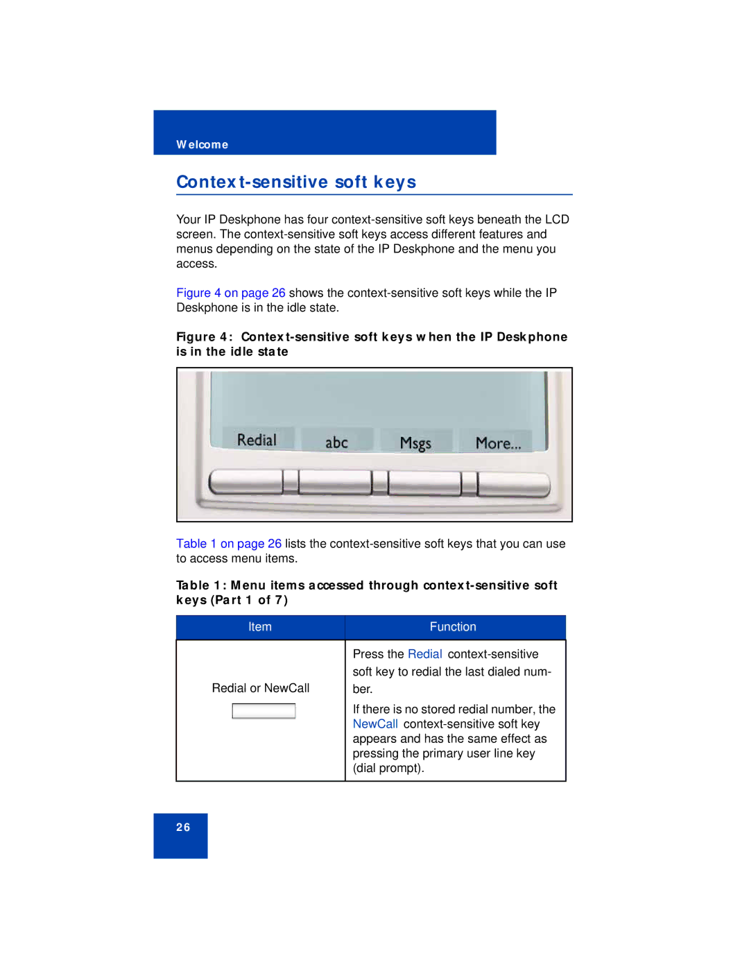 Avaya NN43113-101 manual Context-sensitive soft keys, Function 