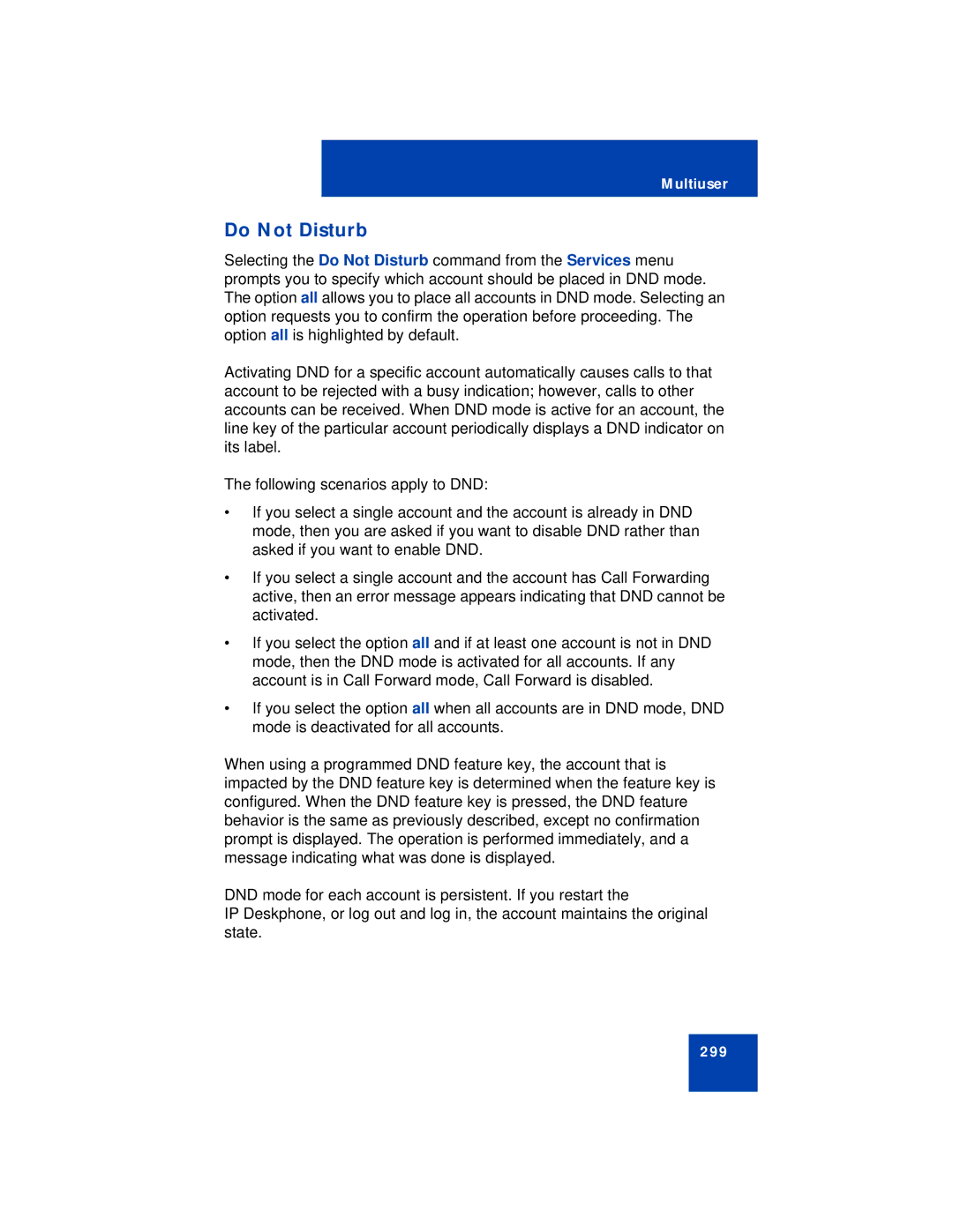 Avaya NN43113-101 manual Do Not Disturb 