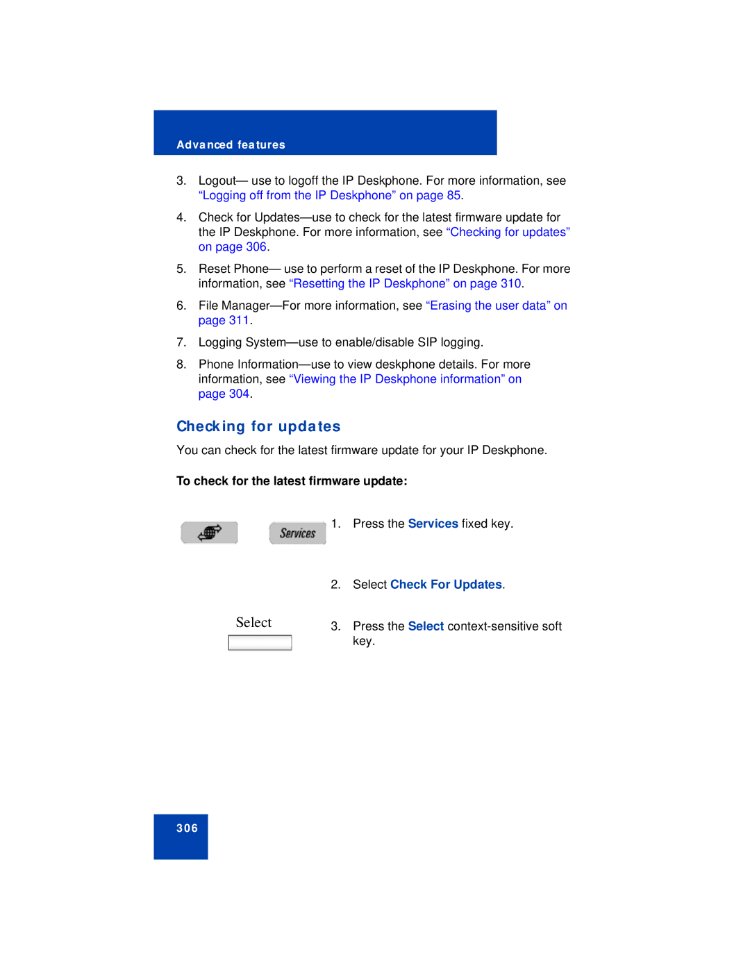 Avaya NN43113-101 manual Checking for updates, To check for the latest firmware update 