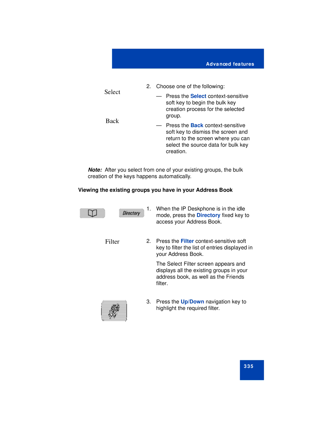 Avaya NN43113-101 manual Filter, Viewing the existing groups you have in your Address Book 