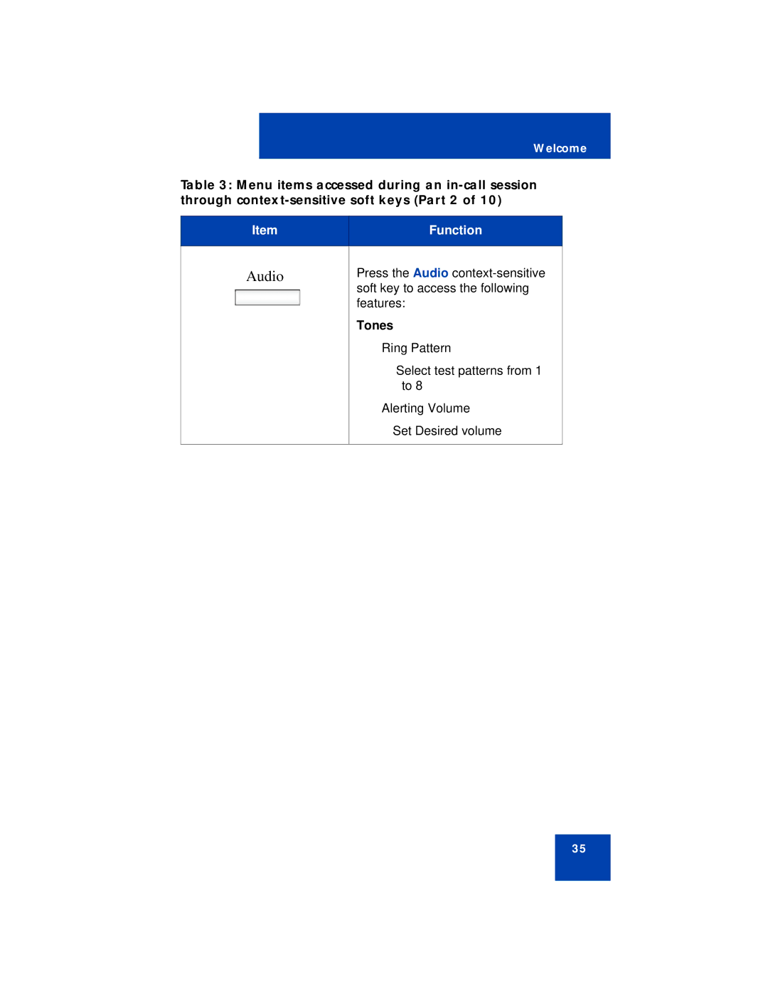 Avaya NN43113-101 manual Audio, Tones 