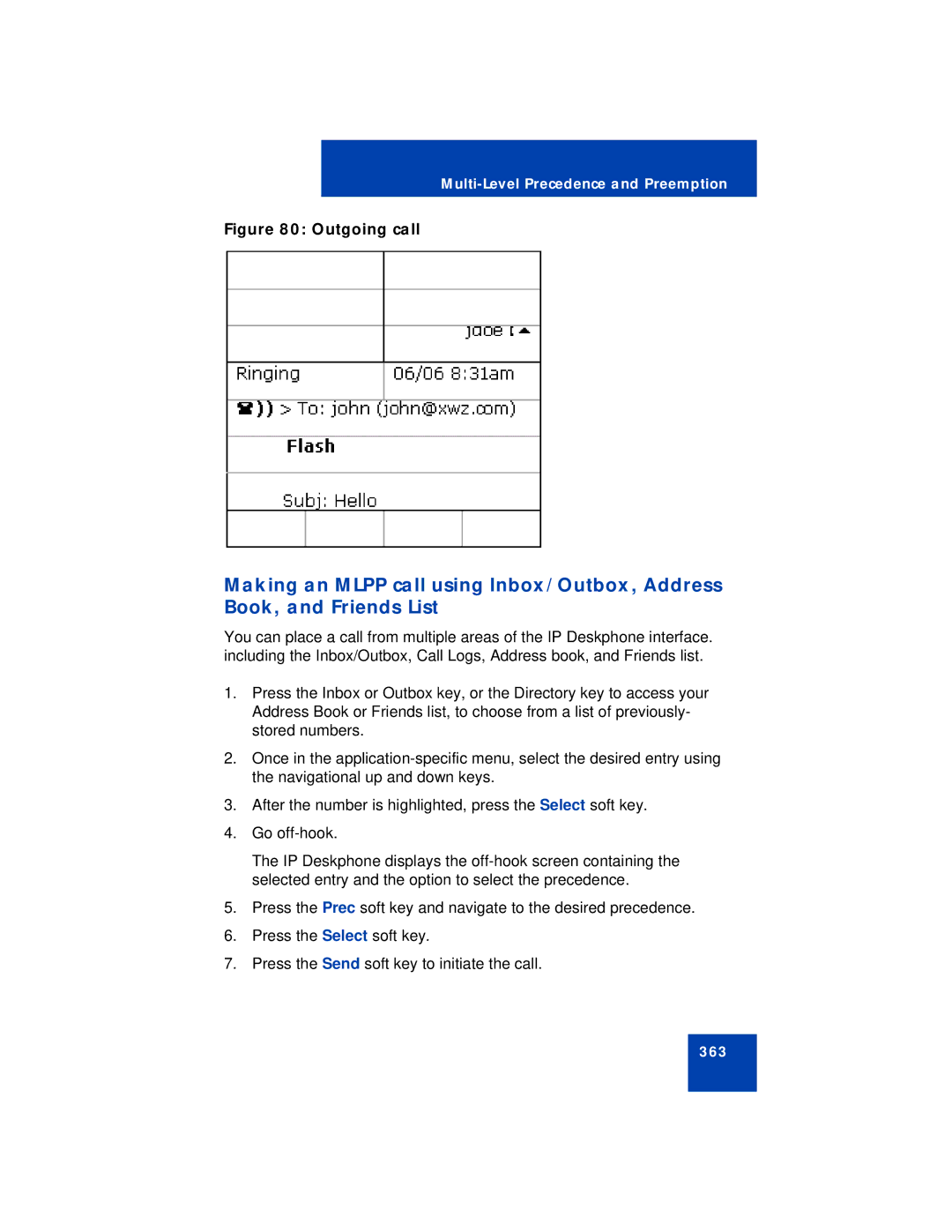 Avaya NN43113-101 manual Outgoing call 