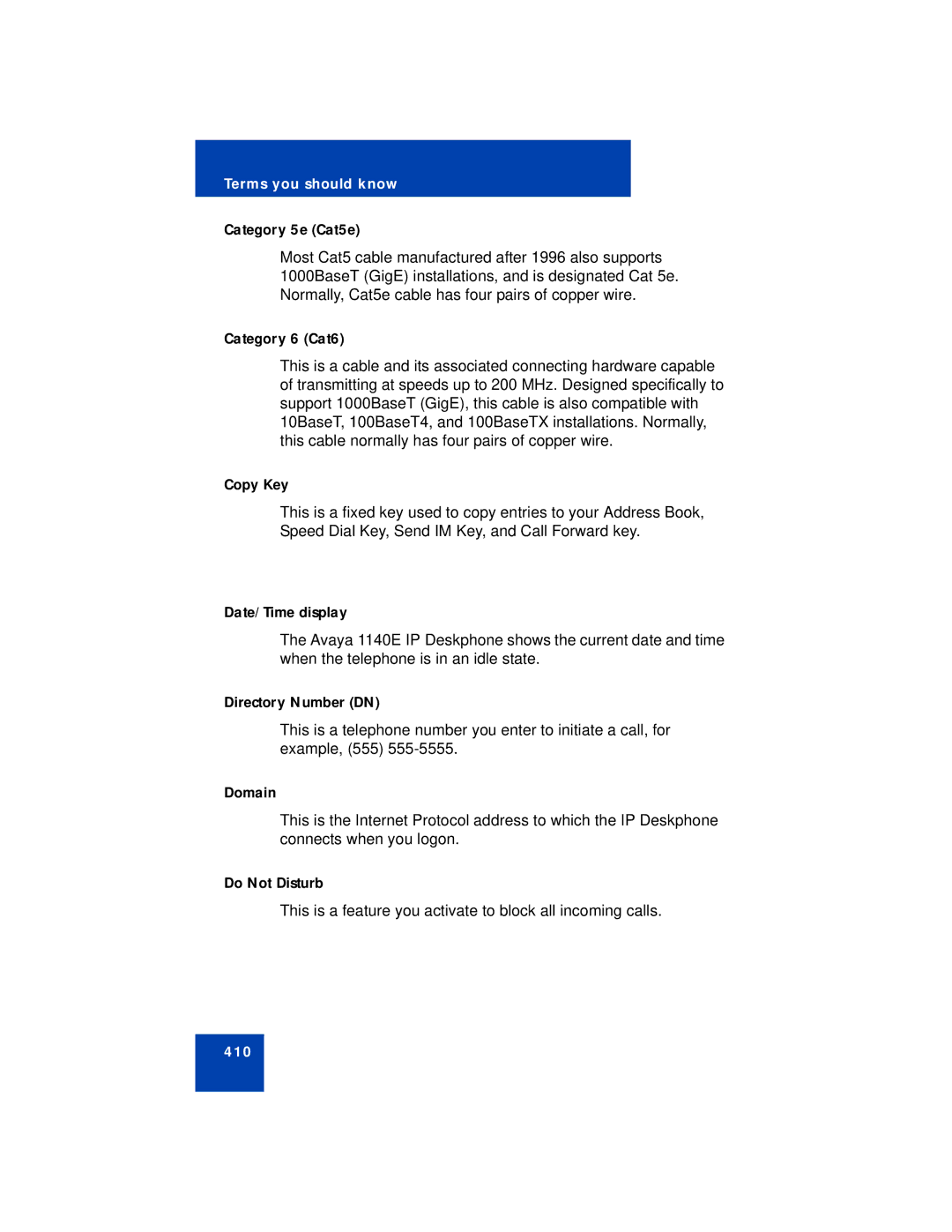 Avaya NN43113-101 manual 410 