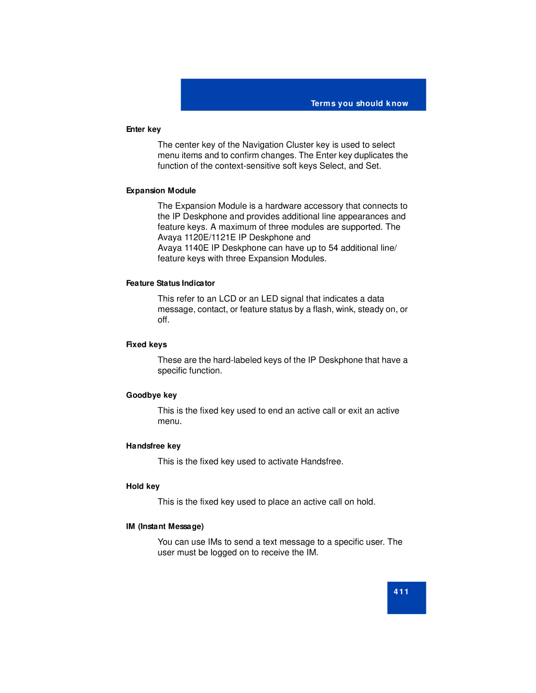 Avaya NN43113-101 manual 411 