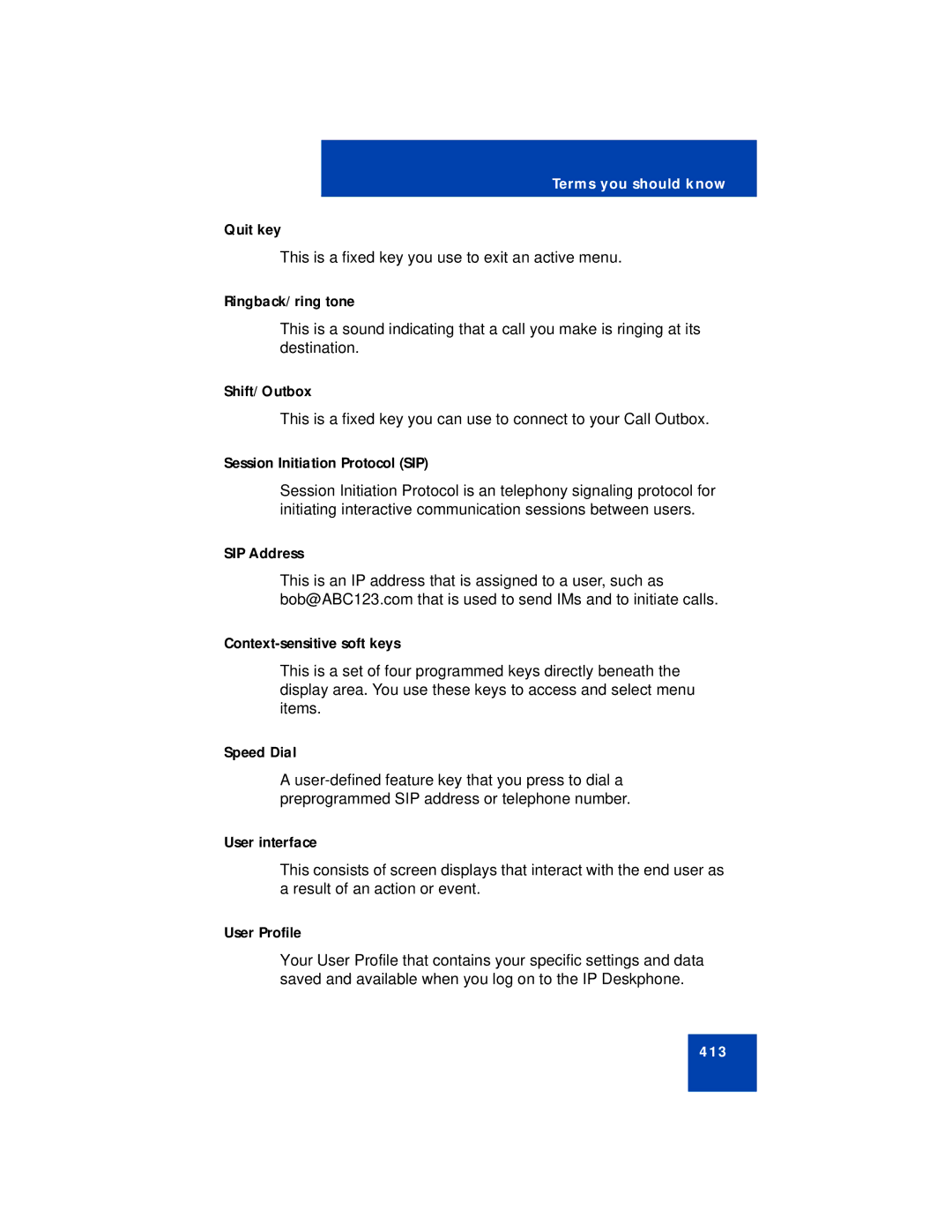 Avaya NN43113-101 manual 413 