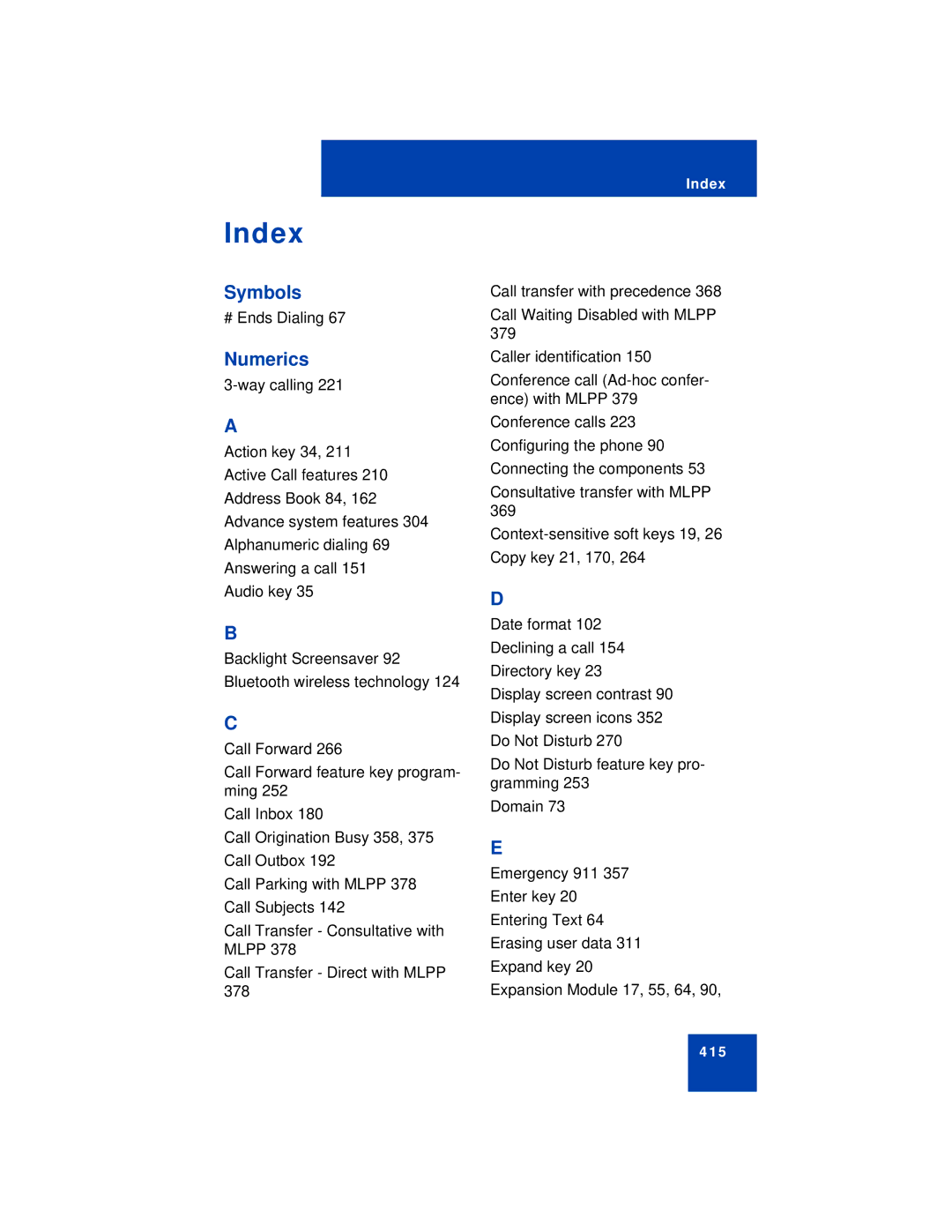 Avaya NN43113-101 manual Index, Symbols, Numerics 