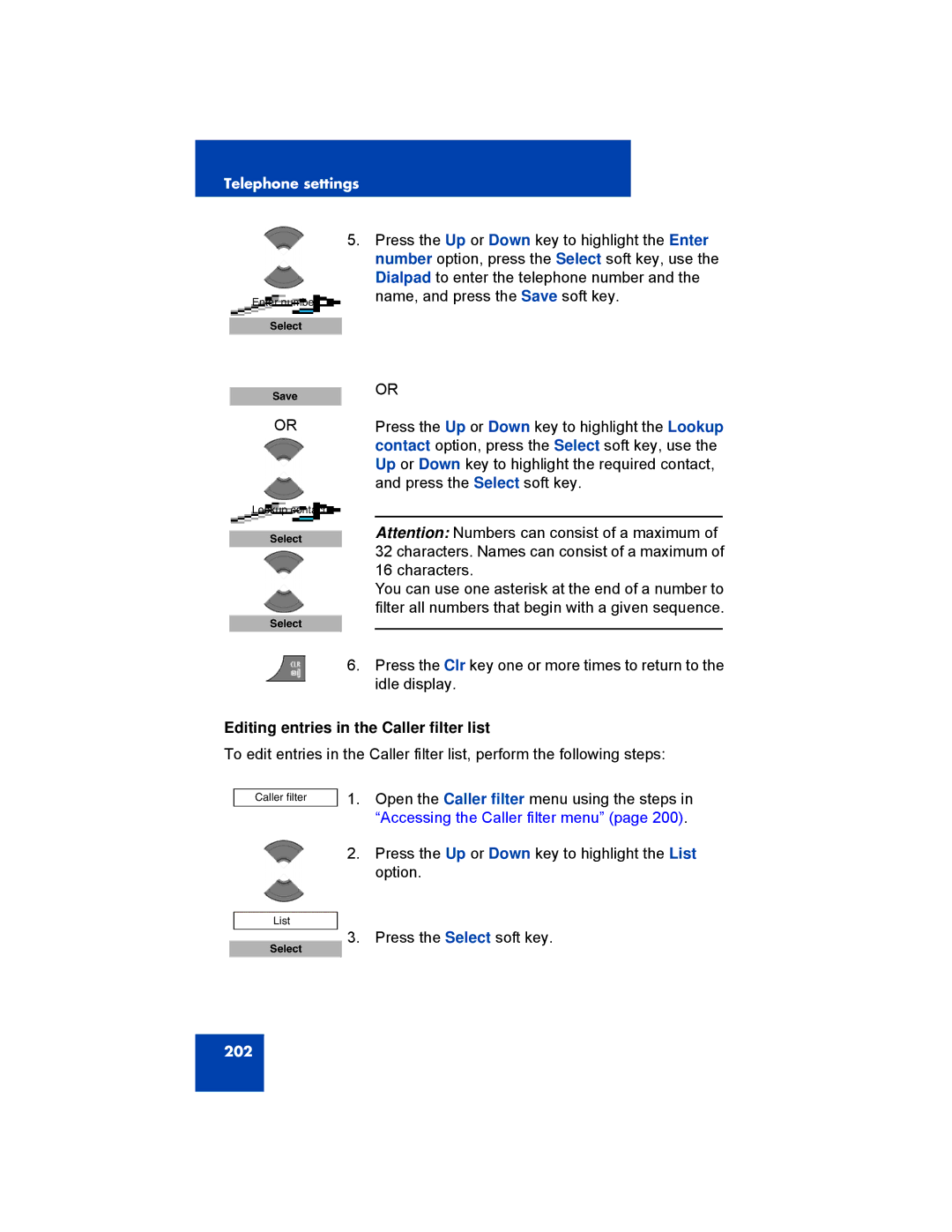 Avaya 4027, NN43120-122, 4070, 4075 manual Editing entries in the Caller filter list 