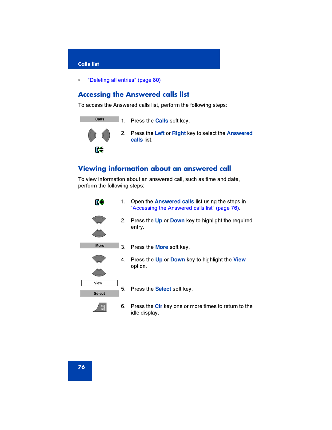 Avaya NN43120-122, 4070, 4027, 4075 manual Accessing the Answered calls list, Viewing information about an answered call 