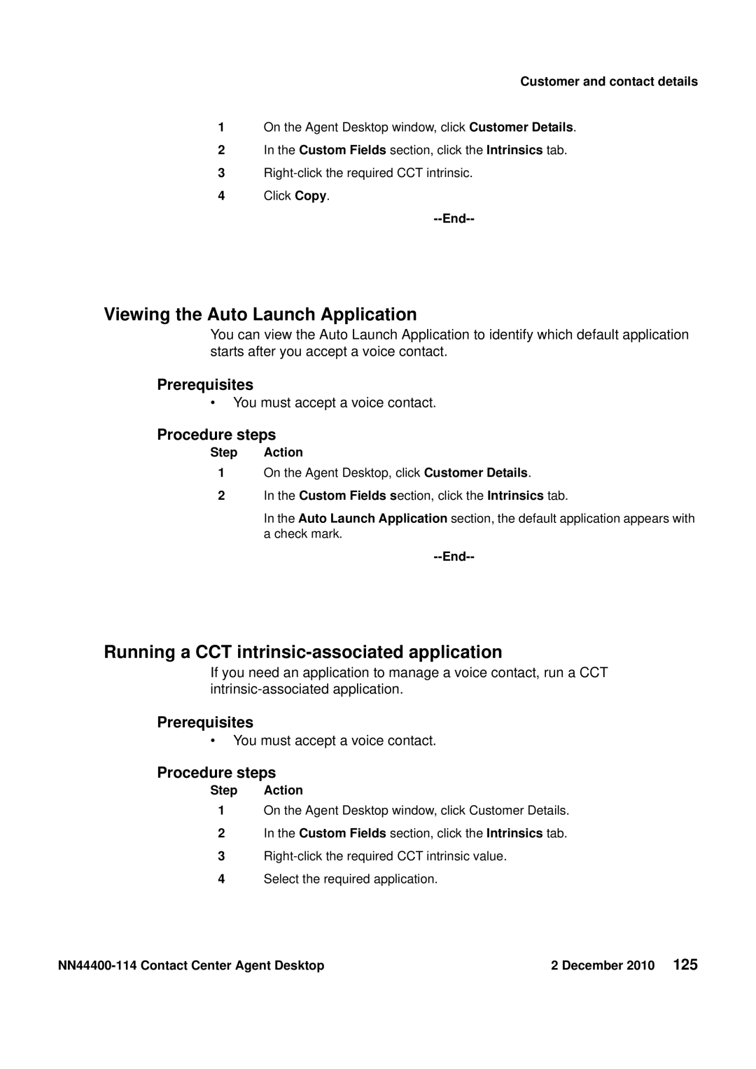 Avaya NN44400-114 manual Viewing the Auto Launch Application, Running a CCT intrinsic-associated application 