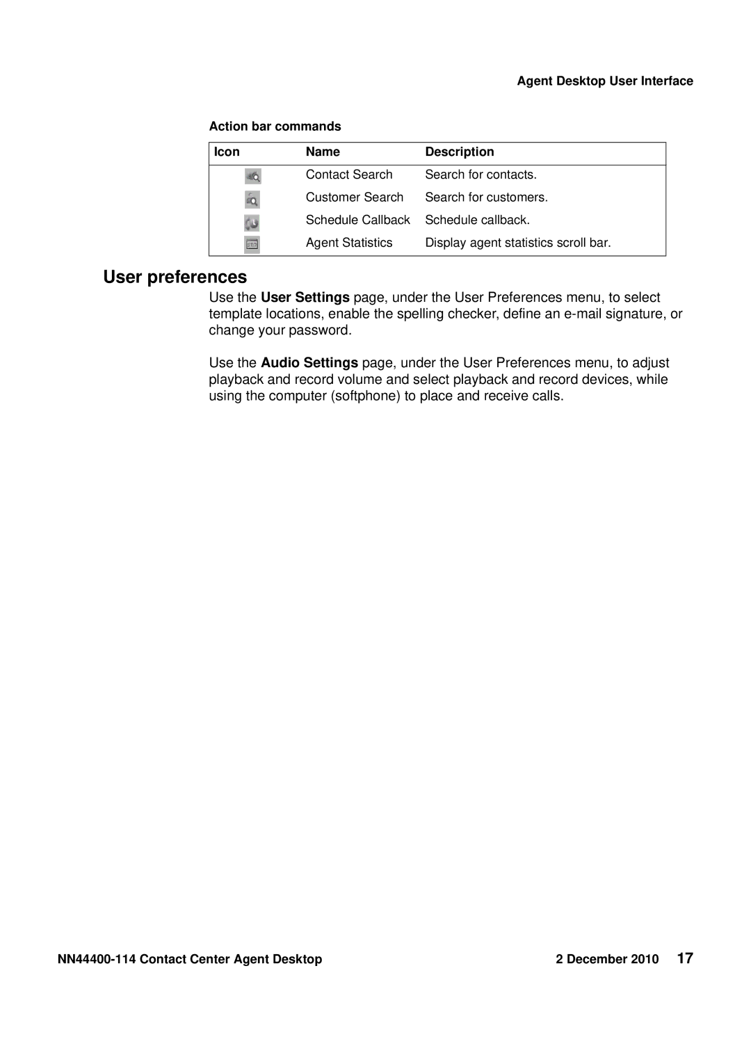 Avaya NN44400-114 manual User preferences 