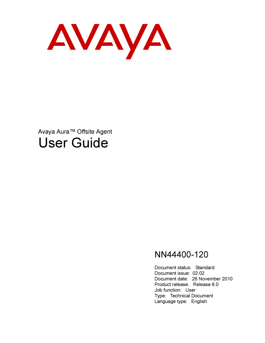 Avaya NN44400-120 manual User Guide 