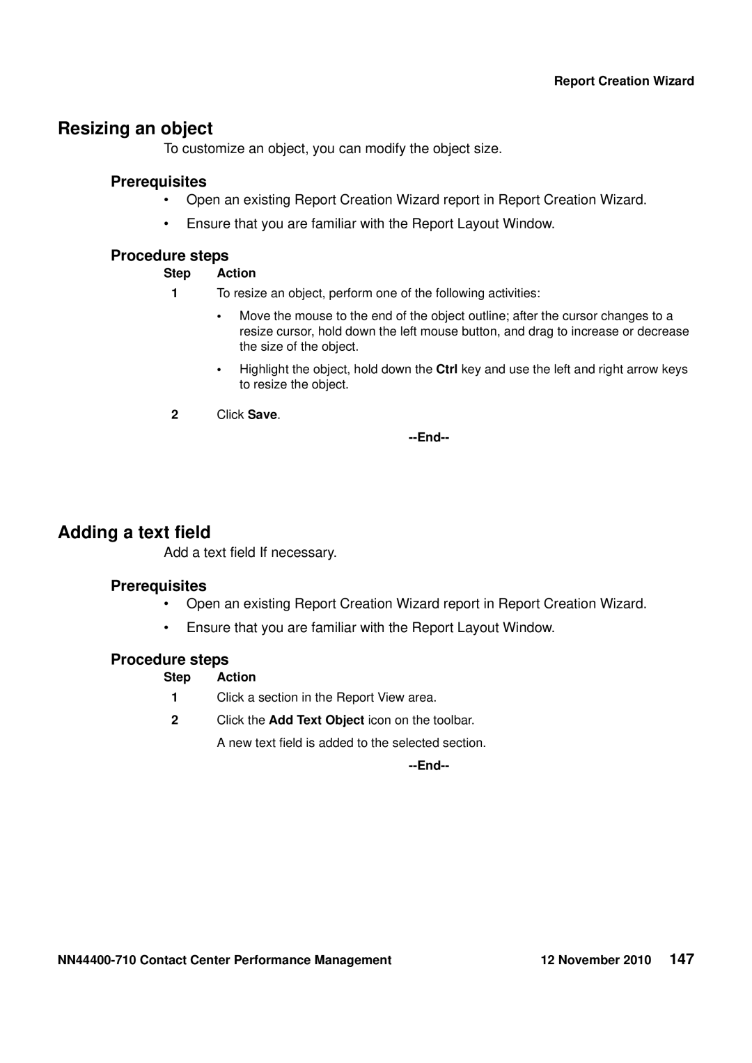 Avaya NN44400-710 manual Resizing an object, Adding a text field 