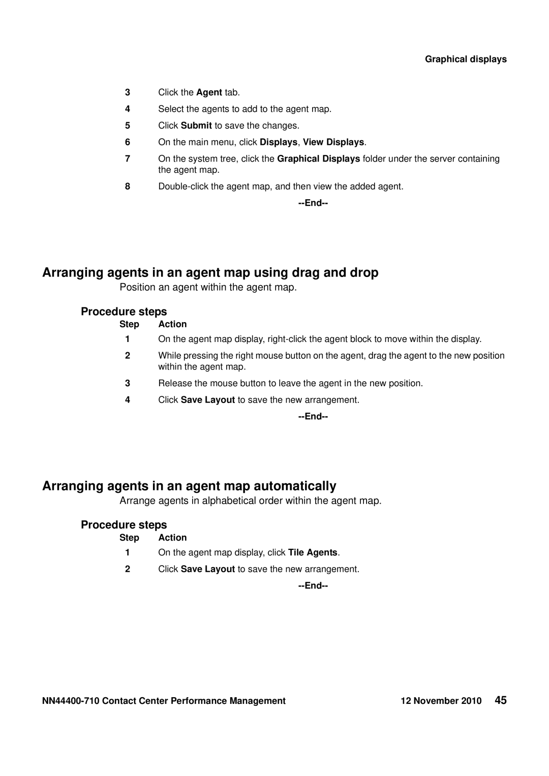 Avaya NN44400-710 Arranging agents in an agent map using drag and drop, Arranging agents in an agent map automatically 