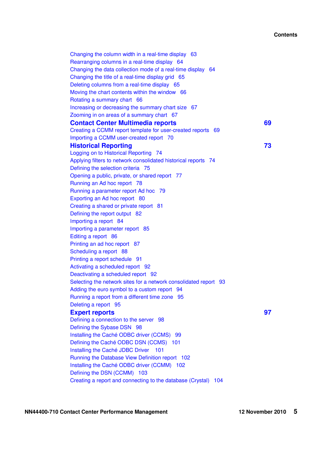 Avaya NN44400-710 manual Contact Center Multimedia reports 