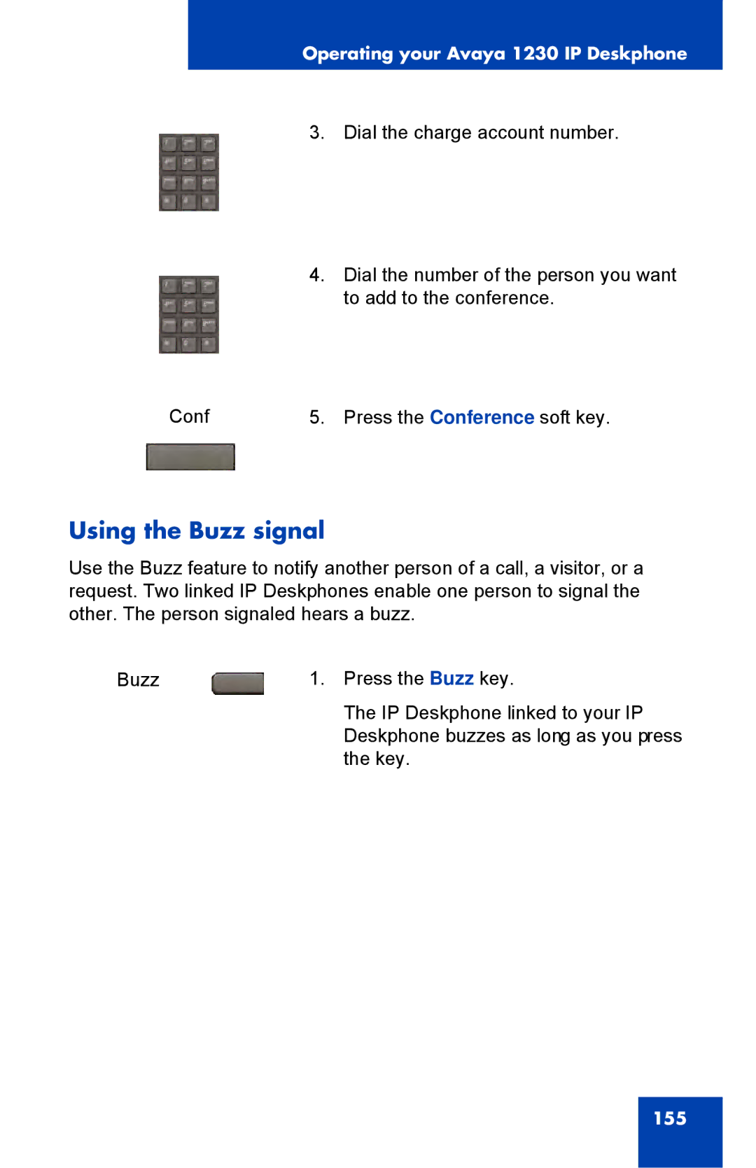 Avaya 1230, NTYS20DC70E6 manual Using the Buzz signal 