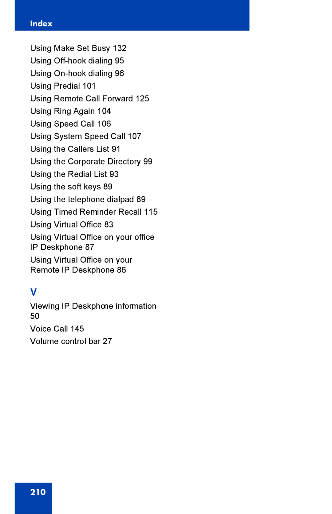 Avaya NTYS20DC70E6, 1230 manual 210 